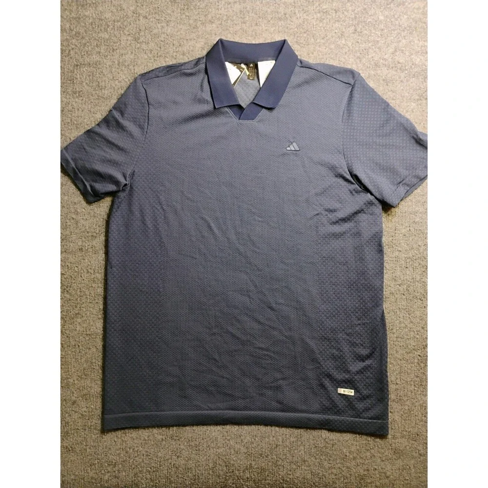 Adidas Go-To PK Polo Shirt Men's Large Blue Golf Performance Stretch NWT